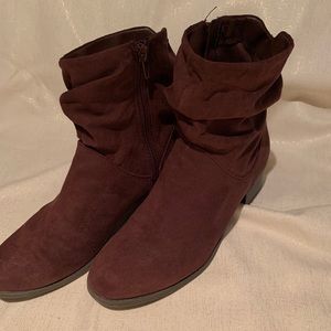 Brown slouch boots